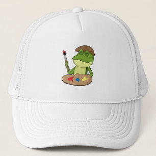 Gorra De Camionero Rana como pintador con pincel y pintura