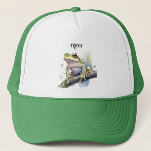 Gorra De Camionero Rana de árbol de acuarela, personalizado