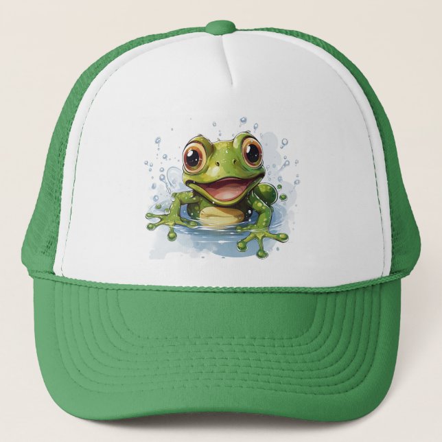 Gorra De Camionero Rana divertida (Anverso)