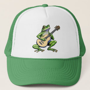 Gorra De Camionero Rana divertida tocando guitarra