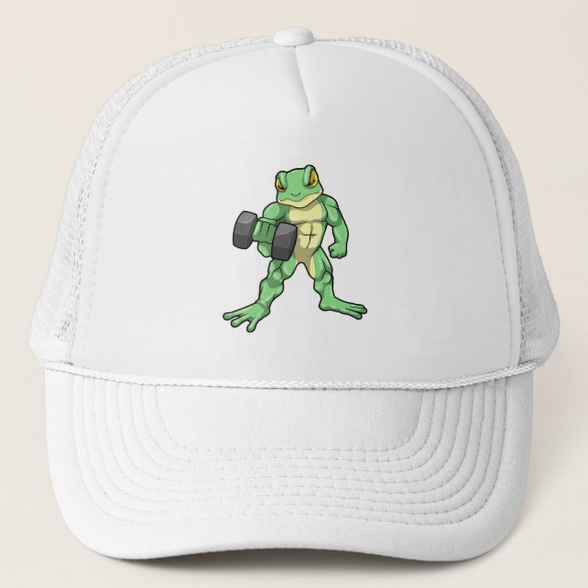 Gorra De Camionero Rana en Bodybuilding con Dumbbell (Anverso)