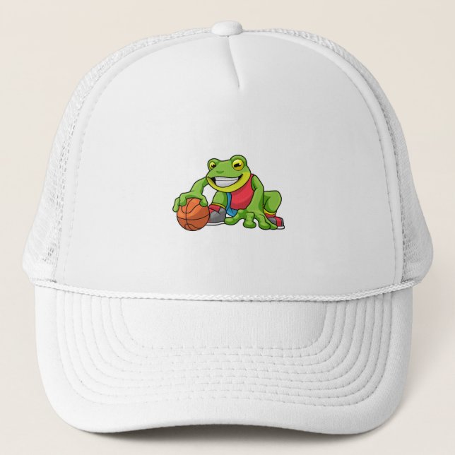 Gorra De Camionero Rana en deportes con baloncesto (Anverso)