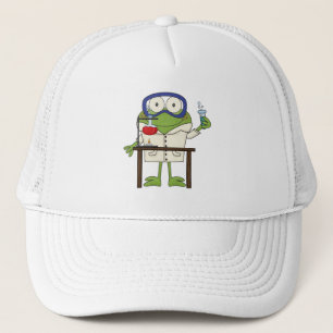 Gorra De Camionero Rana en el laboratorio de ciencia