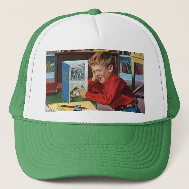 Gorra De Camionero Rana en la biblioteca (Anverso)