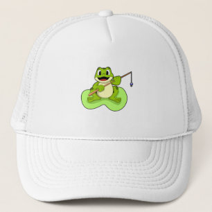 Gorra De Camionero Rana en la pesca con caña de pescar