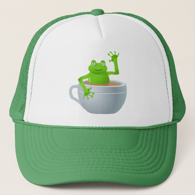 Gorra De Camionero Rana en un té (Anverso)