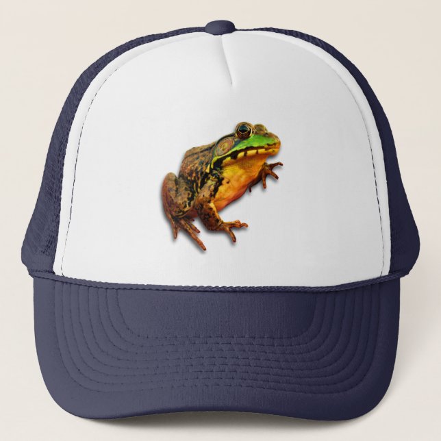 Gorra De Camionero Rana grande de la rana mugidora grande con actitud (Anverso)
