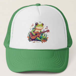 Gorra De Camionero Rana juguetona con banjo - Corto anfibio musical