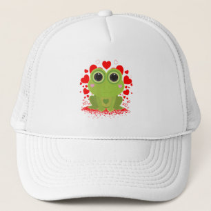 Gorra De Camionero Rana Linda Corazones de Amor XOXO Kawaii San Valen