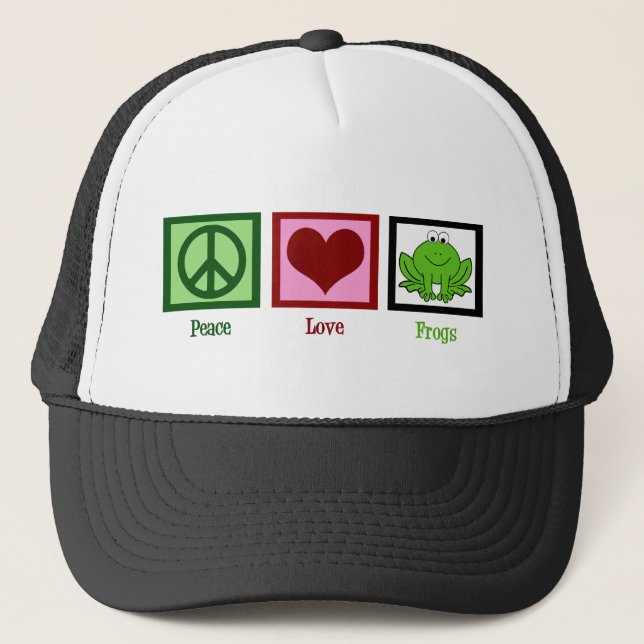 Gorra De Camionero Ranas de amor por la paz (Anverso)