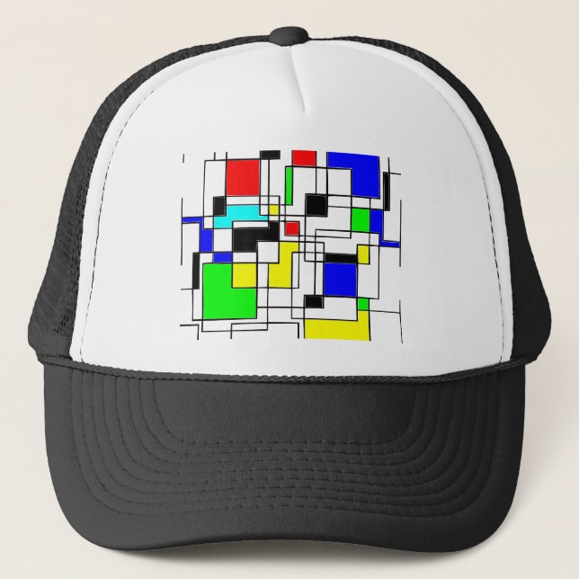 Gorra De Camionero Random Squares Homage A Mondrian (Anverso)