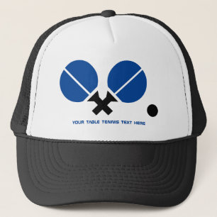 Gorra De Camionero Raquetas de ping pong de ping pong y pelota azul n