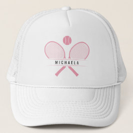 Gorra De Camionero Raquetas de Tenis y Nombre de Jugador de Tenis