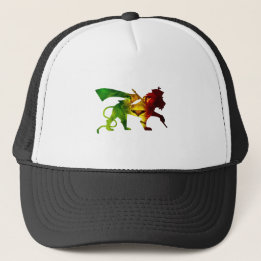 Gorra De Camionero RASTA León de Judá | Rojo Dorado Verde