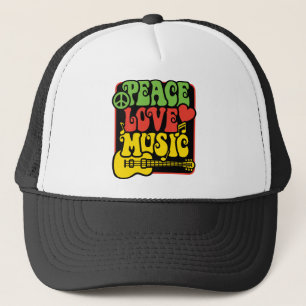 Gorra De Camionero Rasta Peace Love Music