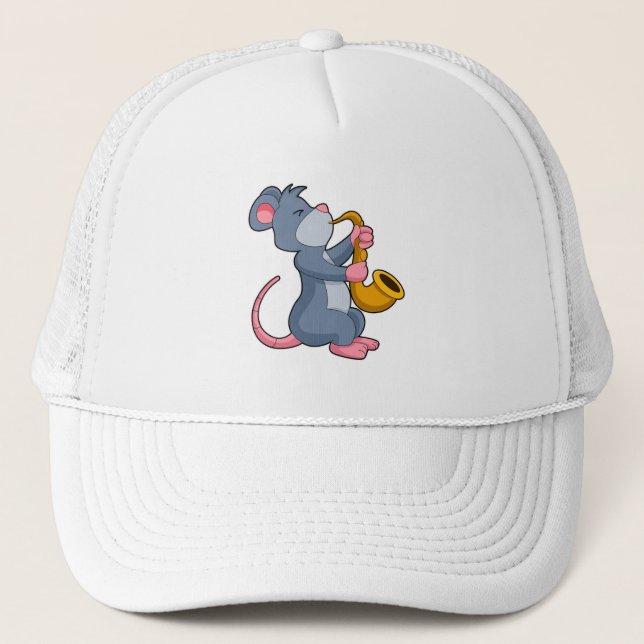Gorra De Camionero Rat Music con saxofón (Anverso)
