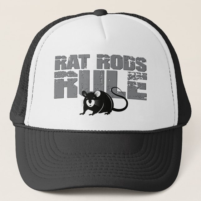 Gorra De Camionero Rat Rods Regla Retro Classic Car Trucker Hat (Anverso)