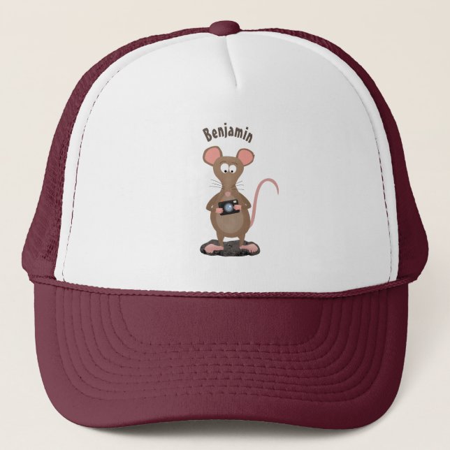 Gorra De Camionero Rata divertida con ilustracion de personalizado de (Anverso)