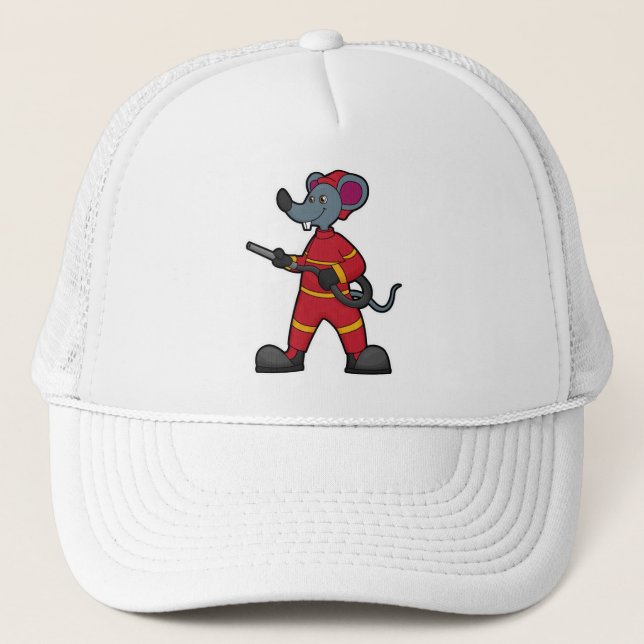 Gorra De Camionero Ratón como bombero con mango (Anverso)