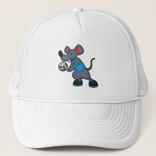 Gorra De Camionero Ratón como jugador de voleibol con voleibol