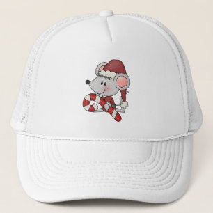 Gorra De Camionero Ratón del navidad con el bastón de caramelo