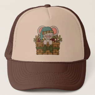 Gorra De Camionero Ratón del navidad en cesta