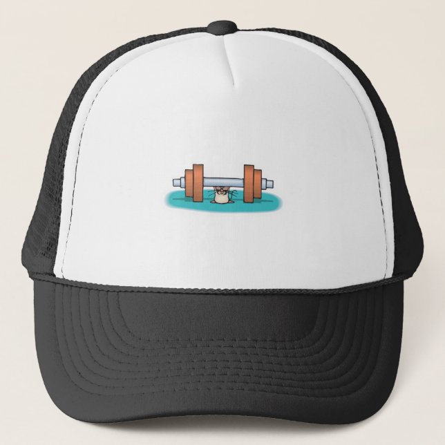 Gorra De Camionero ratón divertido levantando pesas (Anverso)