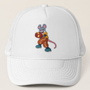 Gorra De Camionero Ratón en béisbol con guante de béisbol