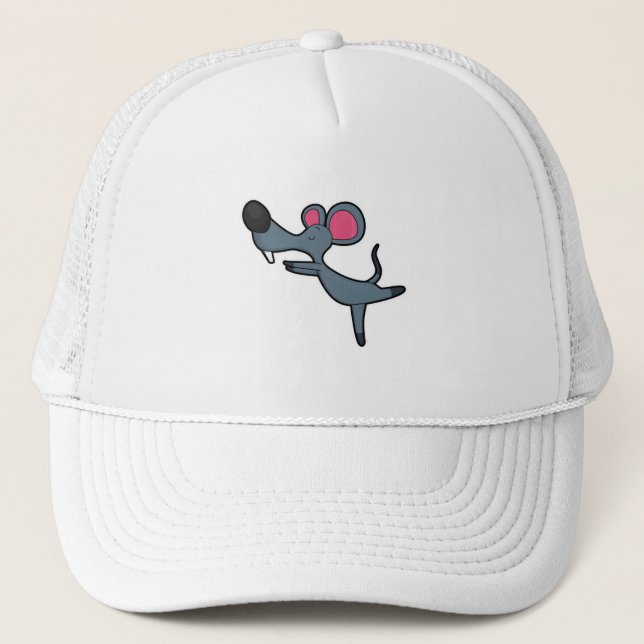 Gorra De Camionero Ratón en ejercicio de Estiramiento de Yoga (Anverso)