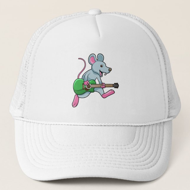 Gorra De Camionero Ratón en la música con guitarra (Anverso)