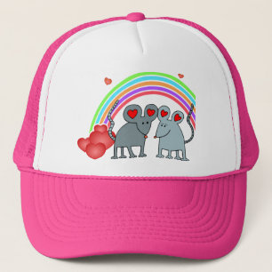 Gorra De Camionero Ratones en San Valentín de amor