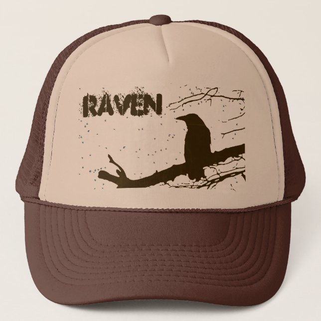 Gorra De Camionero Raven viejo sabio en el árbol (Anverso)