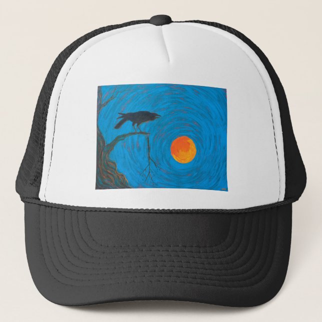 Gorra De Camionero Raven y Luna llena (Anverso)