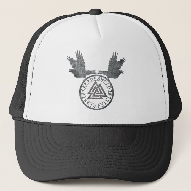Gorra De Camionero Raven y Valknut (Anverso)
