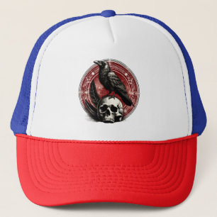 Gorra De Camionero Ravens Black Crow and Skull Witchcraft