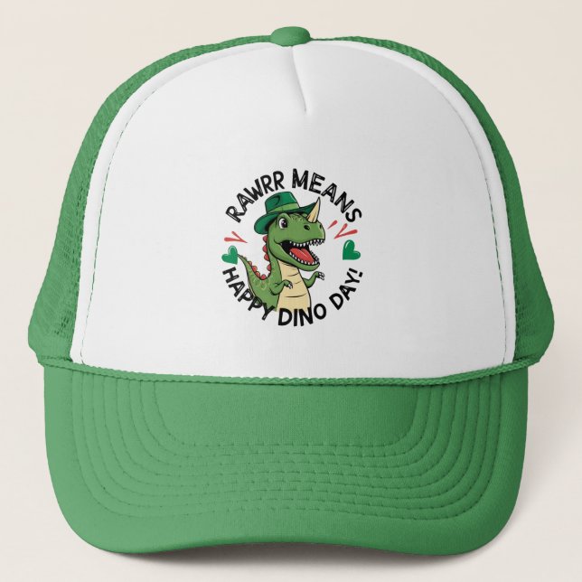 Gorra De Camionero Rawrr significa feliz Día del Dino (Anverso)