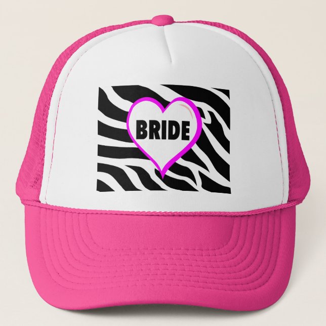 Gorra De Camionero Rayas de la cebra de la novia (Anverso)