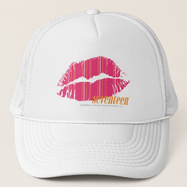 Gorra De Camionero Rayas finas magentas (Anverso)