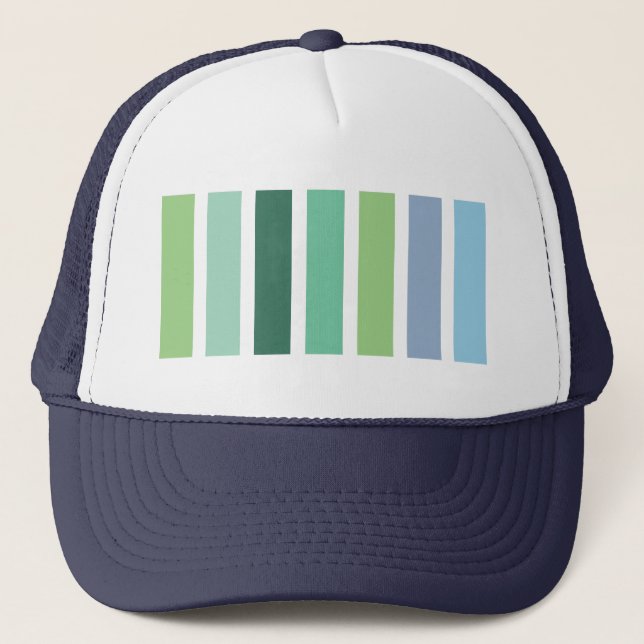 Gorra De Camionero Rayas verdes y azules (Anverso)