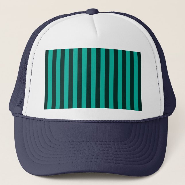Gorra De Camionero Rayas verticales turquesa de pavo real (Anverso)