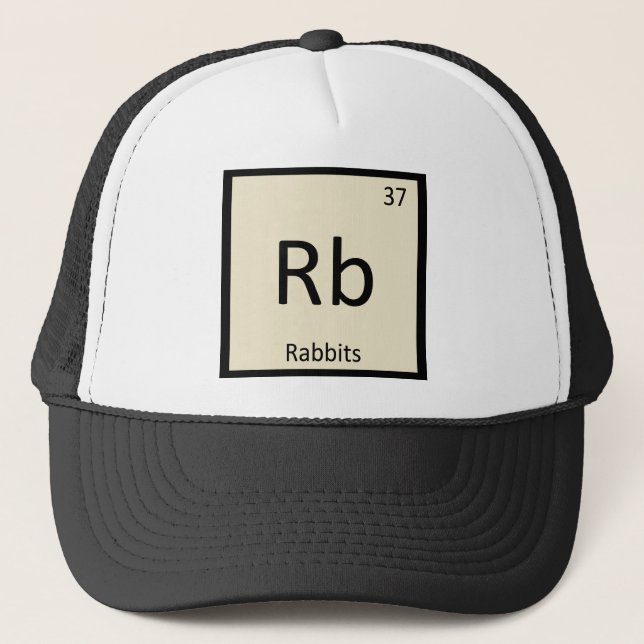 Gorra De Camionero Rb - Conejos Química Tabla Periódica Elemento (Anverso)