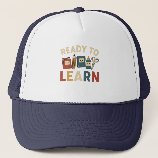 Gorra De Camionero Ready to learn | funny back to school (Anverso)