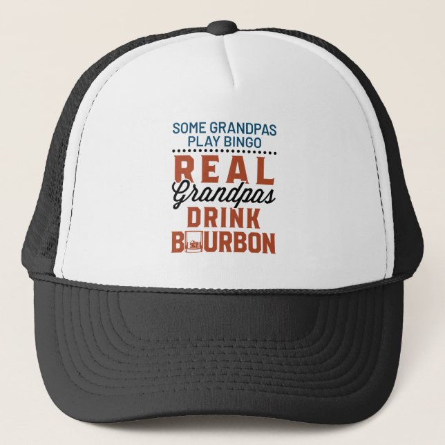 Gorra De Camionero Real Grandpas Drink Bourbon Funny Whiskey Drinker (Anverso)