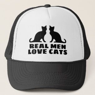 Gorra De Camionero Real Men Love Cats funny trucker hat for cat lover