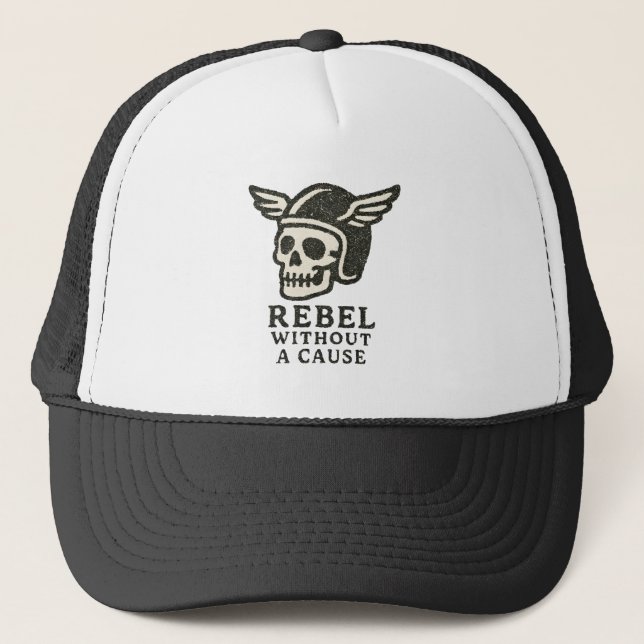 Gorra De Camionero Rebelde Sin Causas De Calavera (Anverso)
