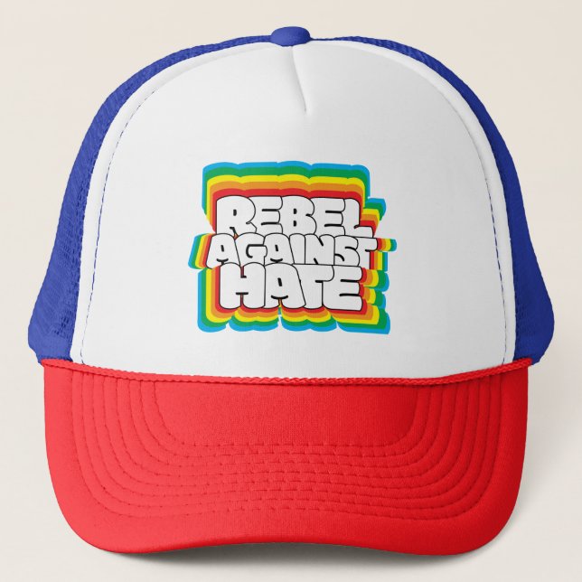 GORRA DE CAMIONERO REBELDES CONTRA EL ODIO (Anverso)