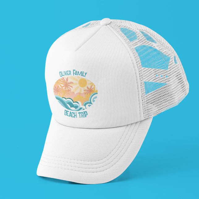 Gorra De Camionero Recorrido por playa de Cute Beach Waves Surfer (Subido por el creador)
