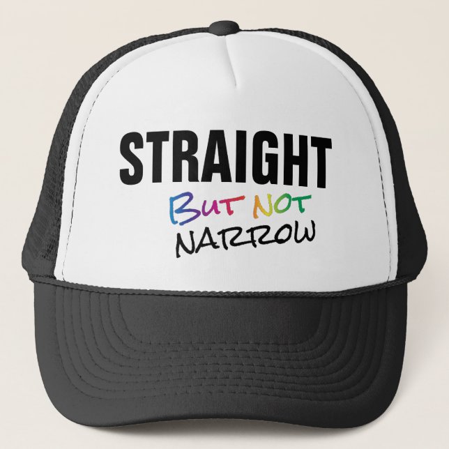 Gorra De Camionero Recto pero no estrecho aliado LGBTQ+ (Anverso)