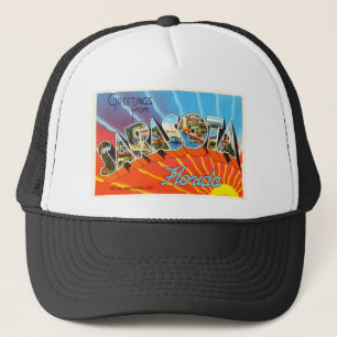 Gorra De Camionero Recuerdo viejo del viaje del vintage de Sarasota
