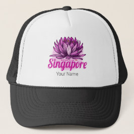 Gorra De Camionero Recuerdos de vacaciones de la bandera de Singapur 